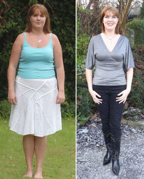 Жена пре и после губитка тежине на кефир дијети